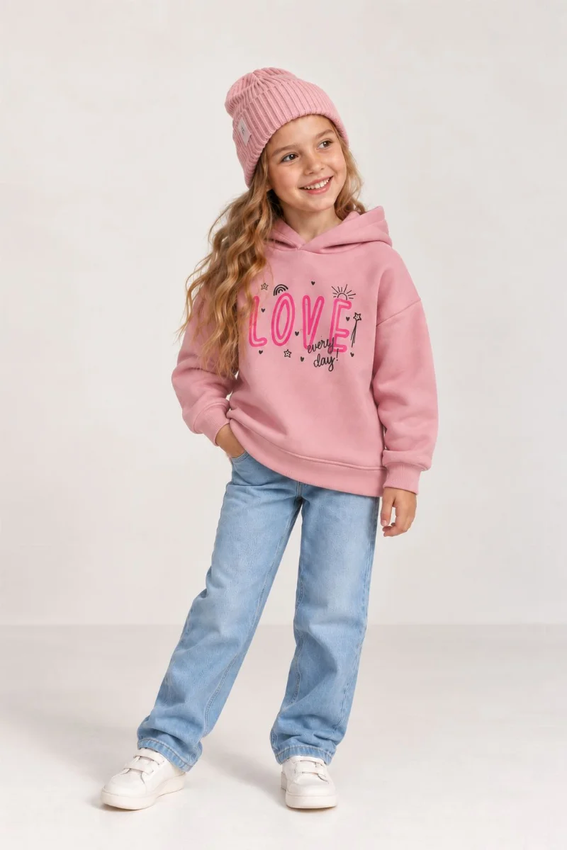 Girls' Insulated LOVE Pink Hoodie 1303 HART