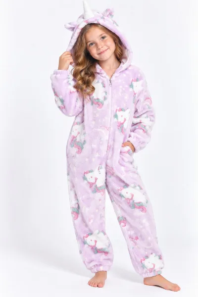 Girls' Unicorn Kigurumi Pajamas, Textured Terry 779-924 Tatoshka