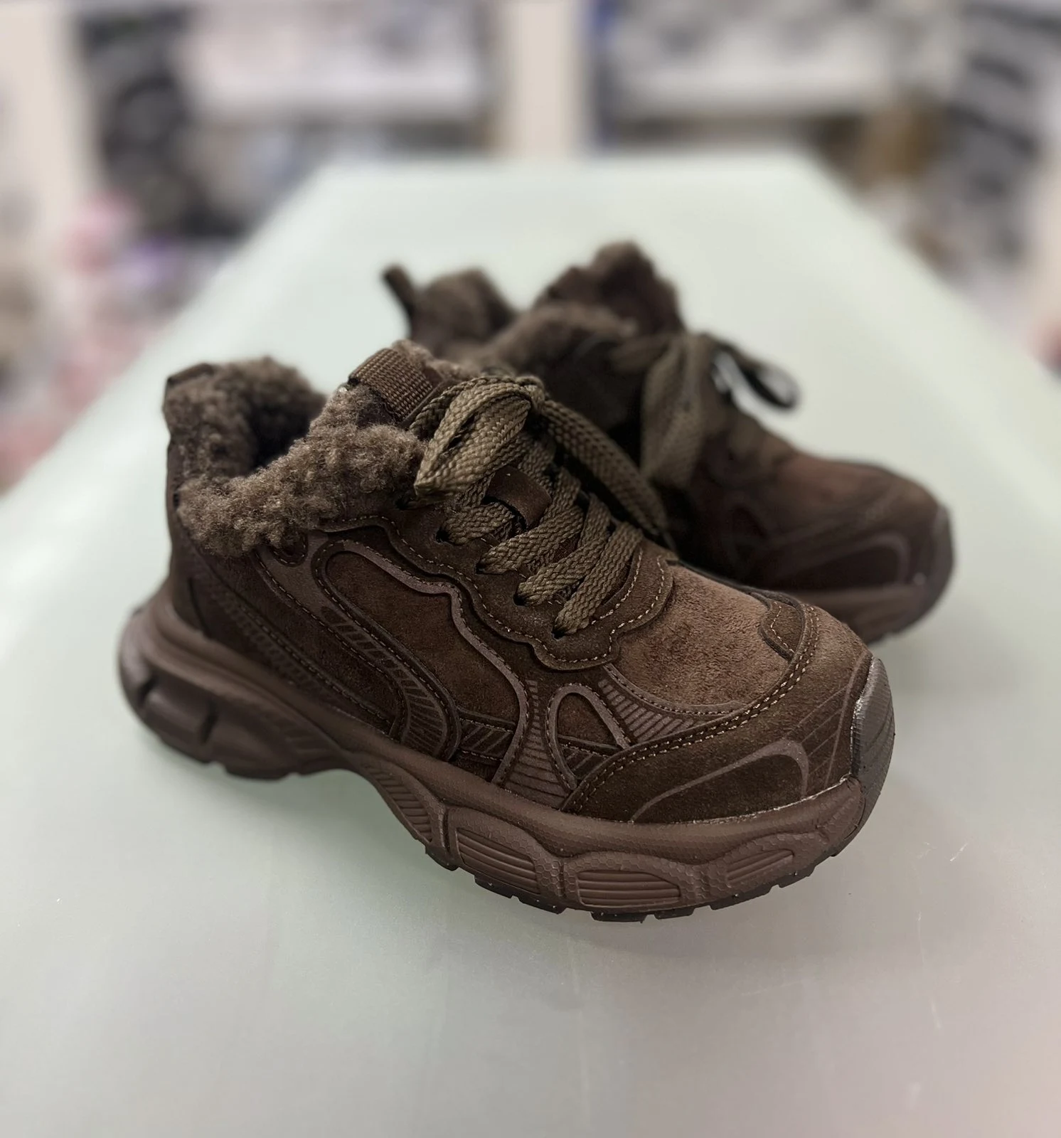 Кросівки для дівчинки коричневі хутро C31141-4 Jong.Golf