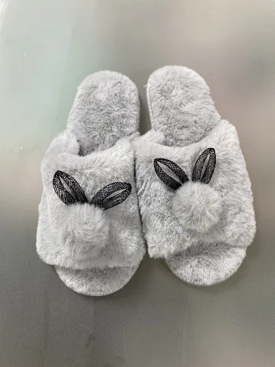 Girls' grey house slippers OKL-0039K Yoclub