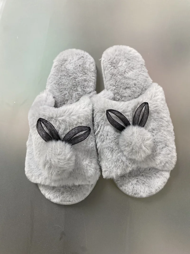 Girls' grey house slippers OKL-0039K Yoclub