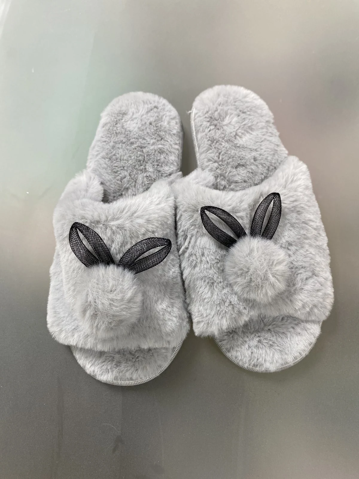 Girls' grey house slippers OKL-0039K Yoclub