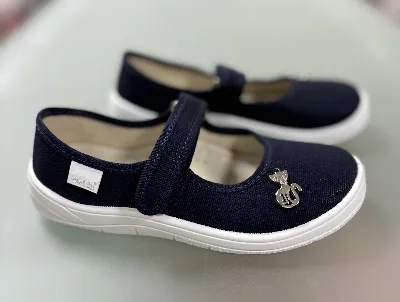 Alina textile slippers for kindergarten, cat design by WALDI