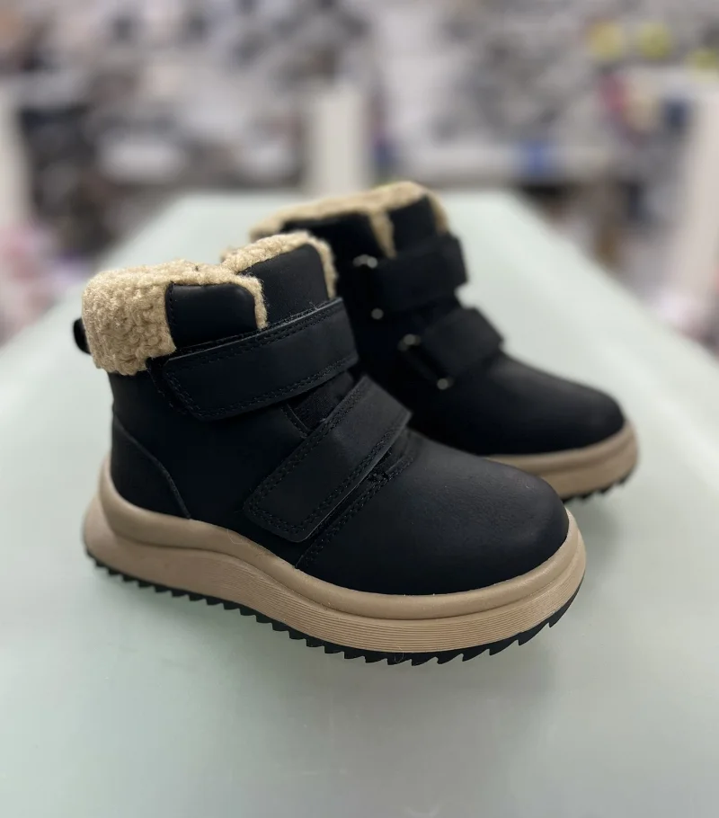 Ботинки для девочки еврозима HB792-1 black/khaki Clibee