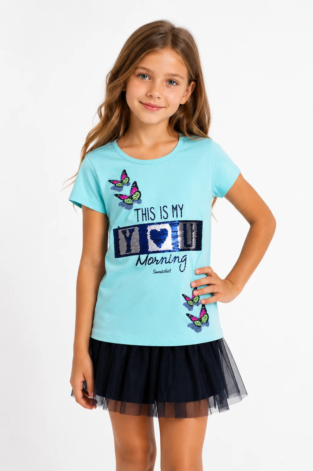 BREEZE GIRL T-shirt and Tank Top Set 10262, Mint, Turkey