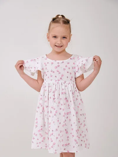 Сукня 120485-1рожеві кв. SMIL