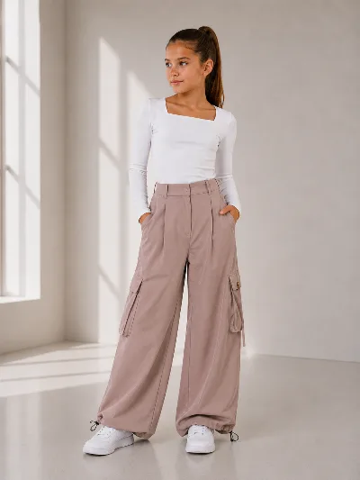 Beige Cargo Pants by Alya Style