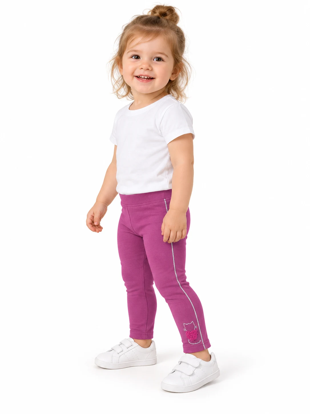 Insulated Girls' Leggings with Side Stripes FD1104