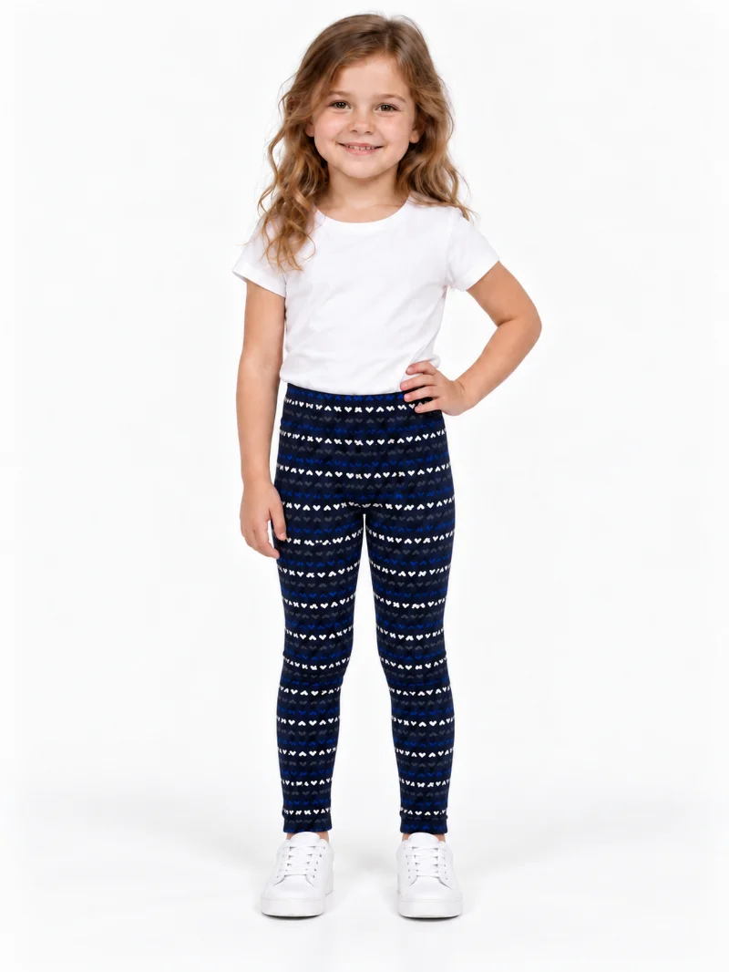 Insulated girls' leggings with hearts