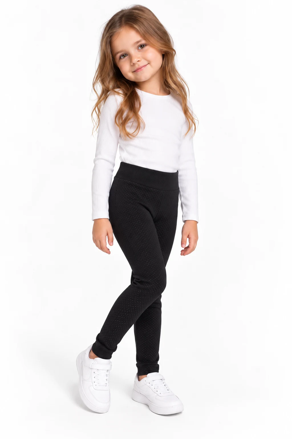 Girls' Insulated Polka Dot Leggings 356 Alya Stil