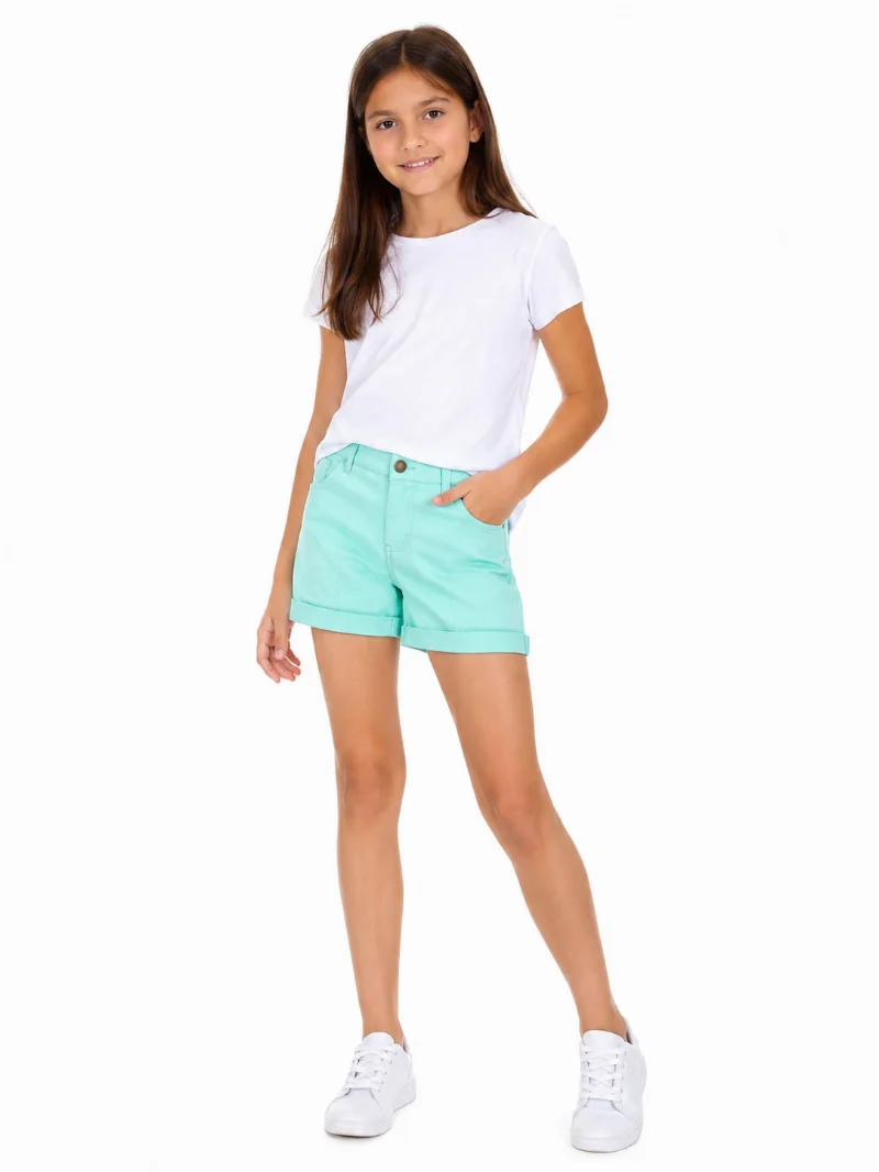 Mint Denim Shorts for Girls