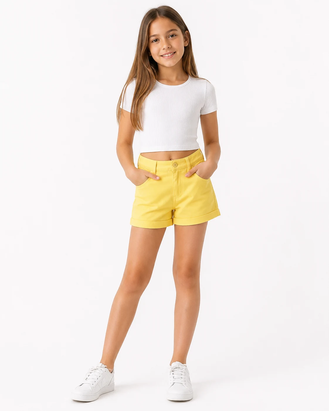 Yellow Denim Shorts