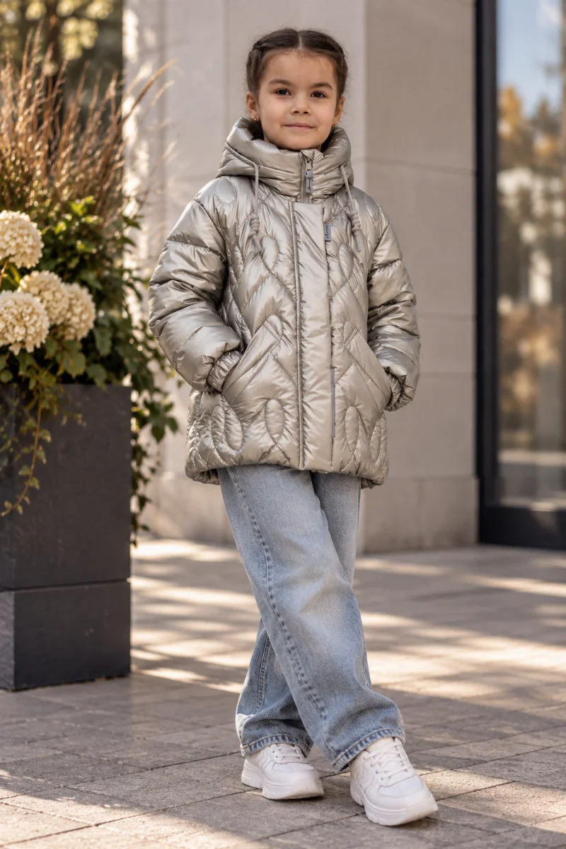 Girls' Seasonal Jacket Charlotte Platinum Eco-Down Nestta