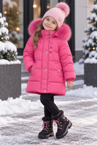 Girls' Winter Coat, Pink art. 960 Modniashka