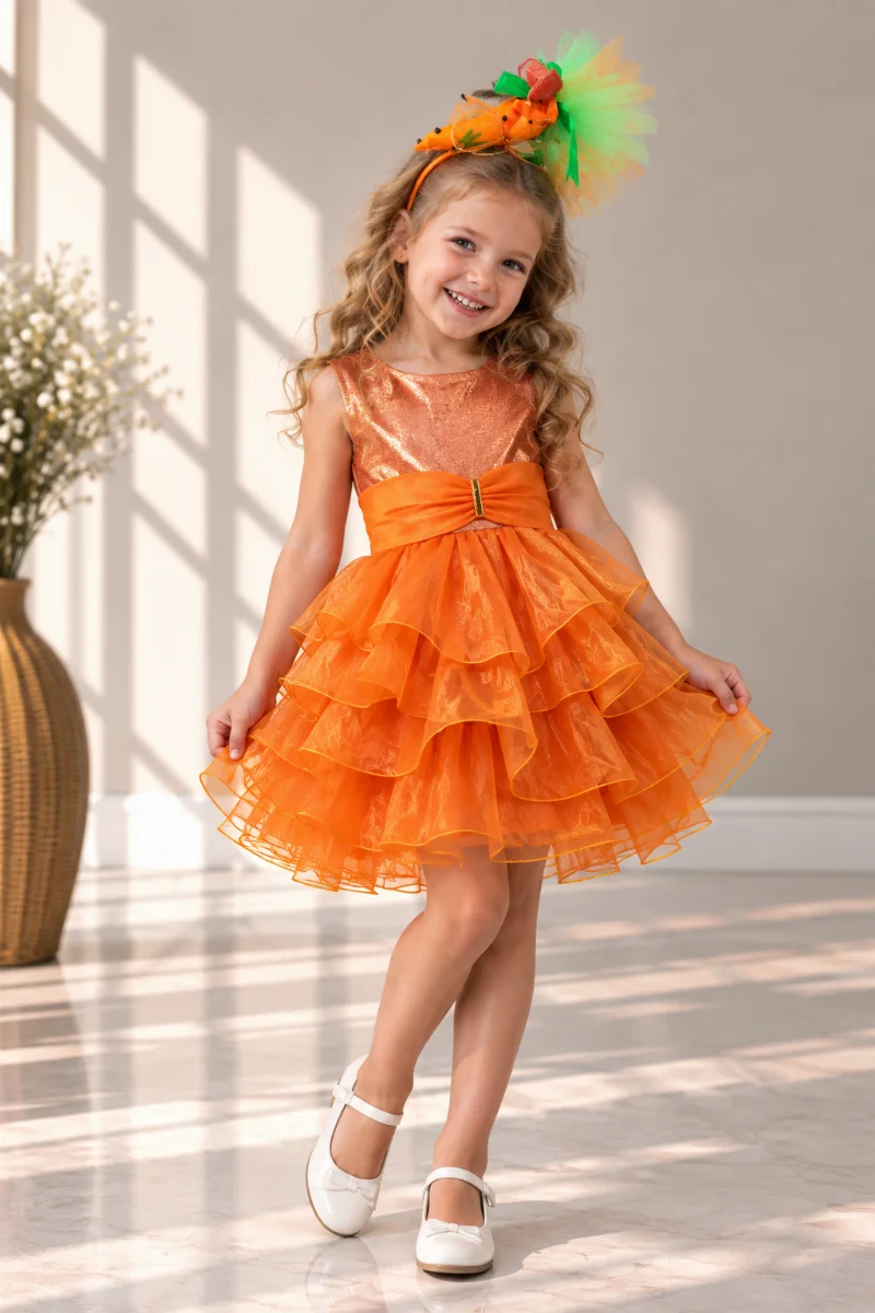 Carrot Ruffle Carnival Costume for Girls