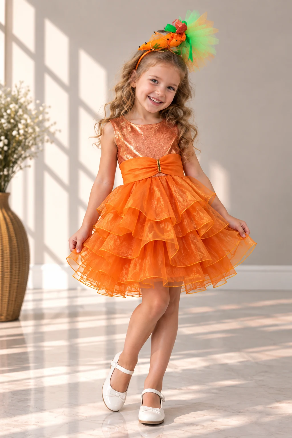 Carrot Ruffle Carnival Costume for Girls
