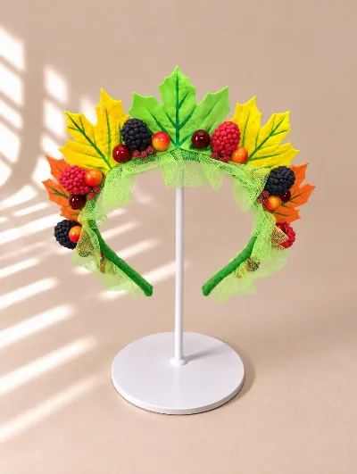 Autumn flower crown with maple leaves and berries №62, handmade from foamiran