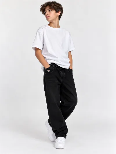 Джинси baggy (баггі) широкі утеплені чорні 262811