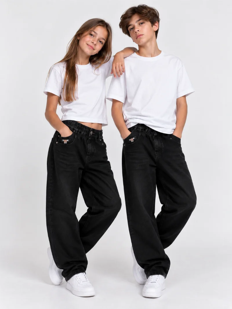 Джинси baggy (баггі) широкі утеплені чорні 262811