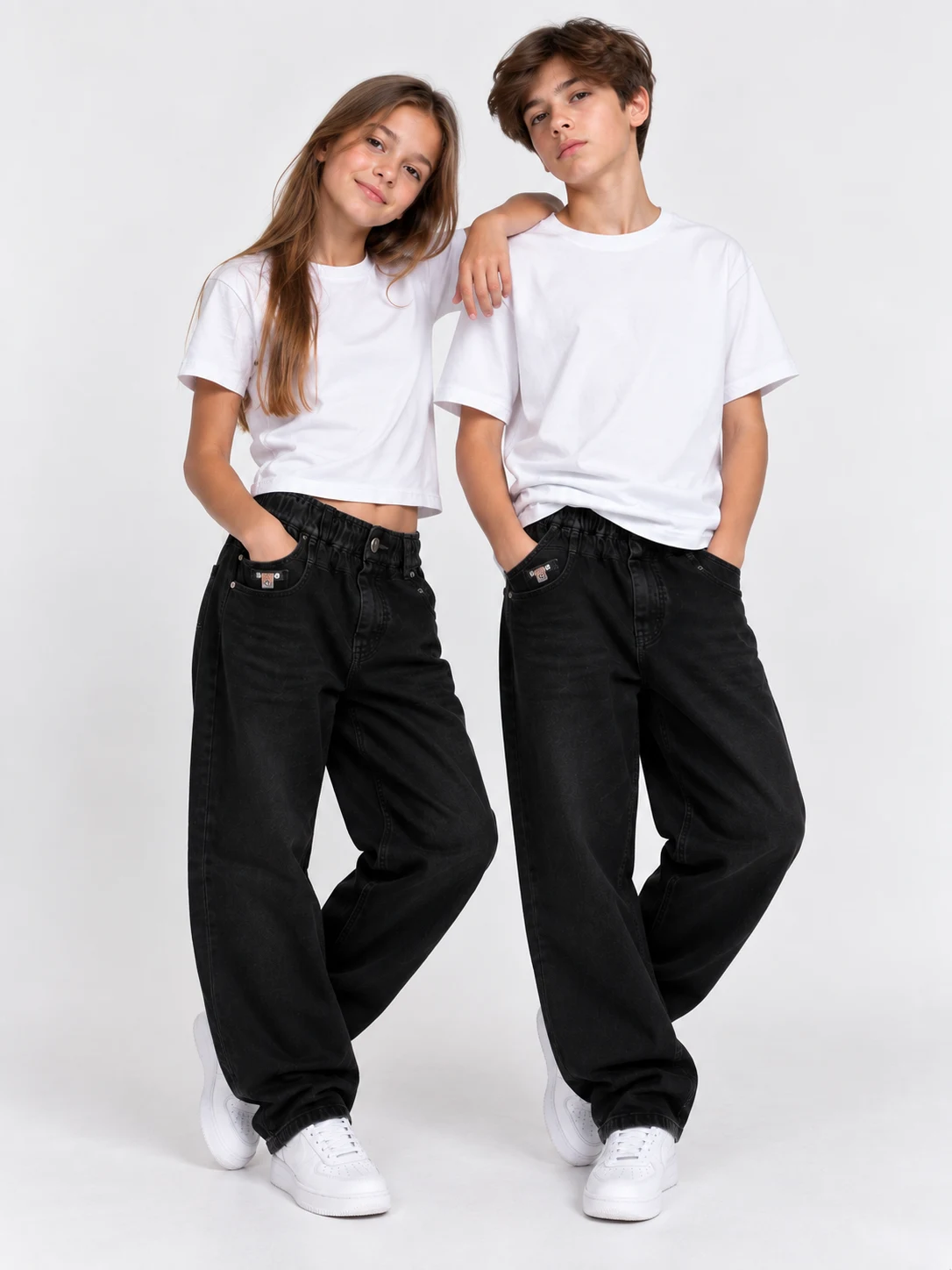 Джинси baggy (баггі) широкі утеплені чорні 262811