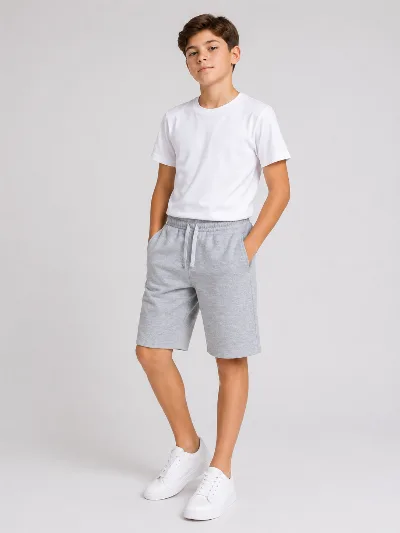 Boy's Lacoste-style grey shorts 781-1304