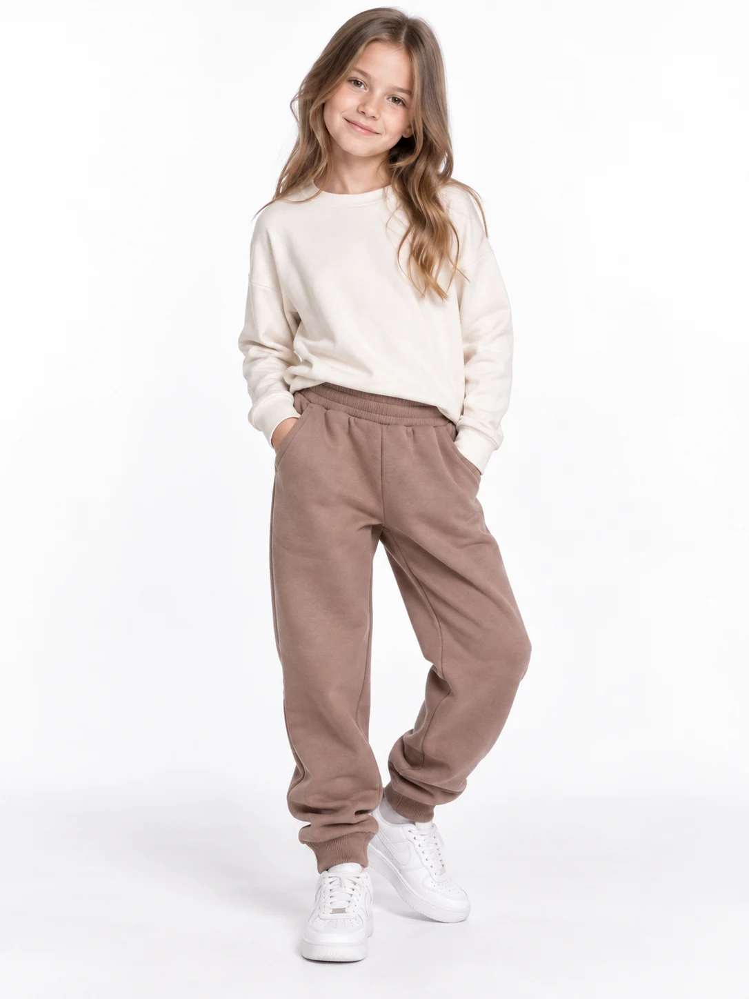 Insulated Jogger Pants Beige 405-1 Minikin