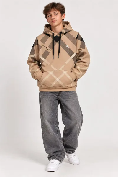 Teen Hoodie 3-thread fleece CAMEL BURBERRY Turkey