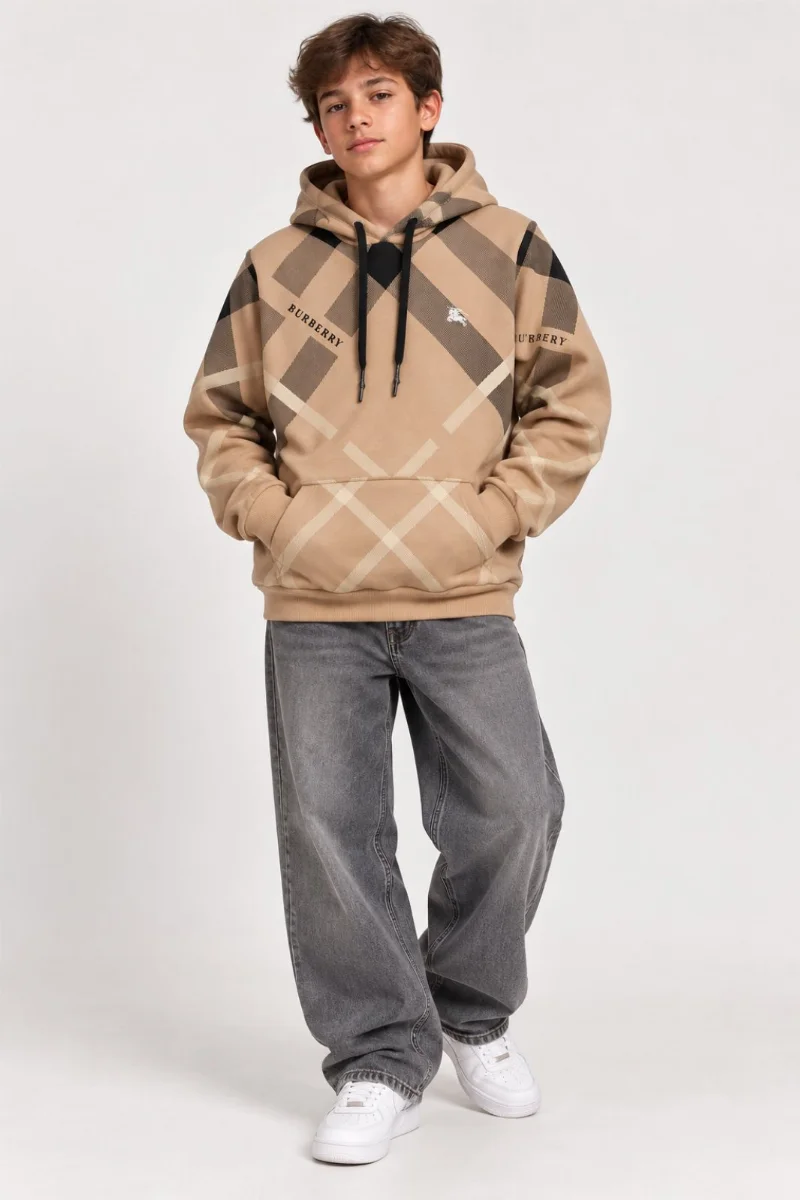 Teen Hoodie 3-thread fleece CAMEL BURBERRY Turkey