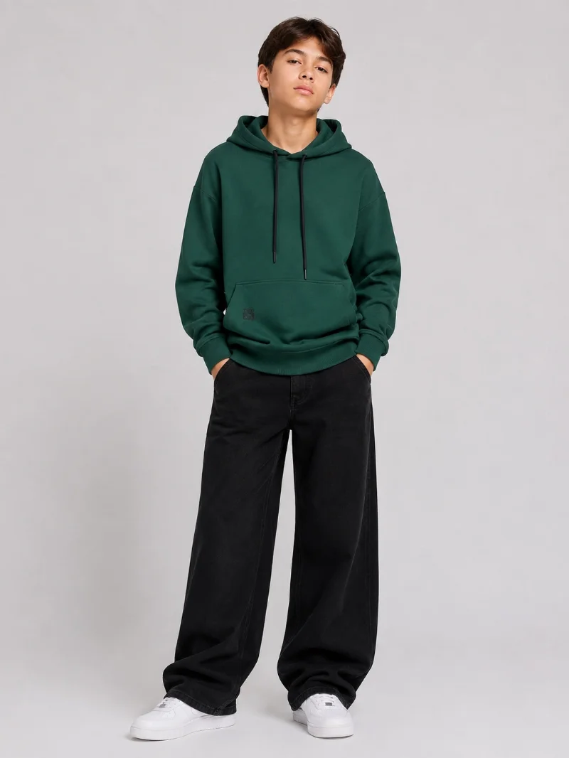 Teen hoodie, green, 6125 Best opt