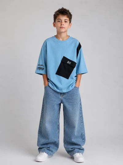 Blue T-shirt for boys 5519 F&Dkids