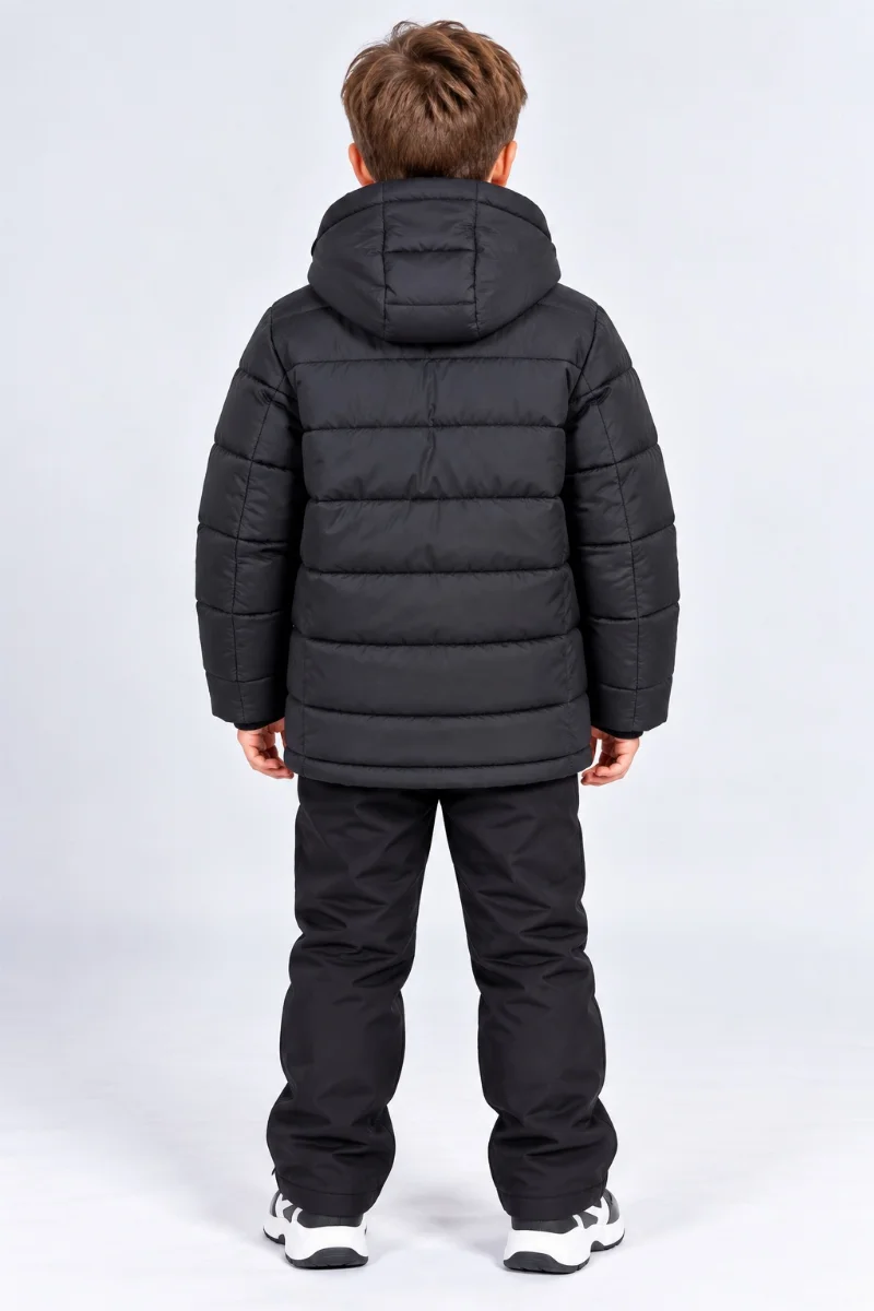 Boys' Euro-winter jacket, black Kangaroo PLeseS