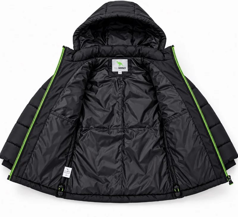 Boys' Euro-winter jacket, black Kangaroo PLeseS