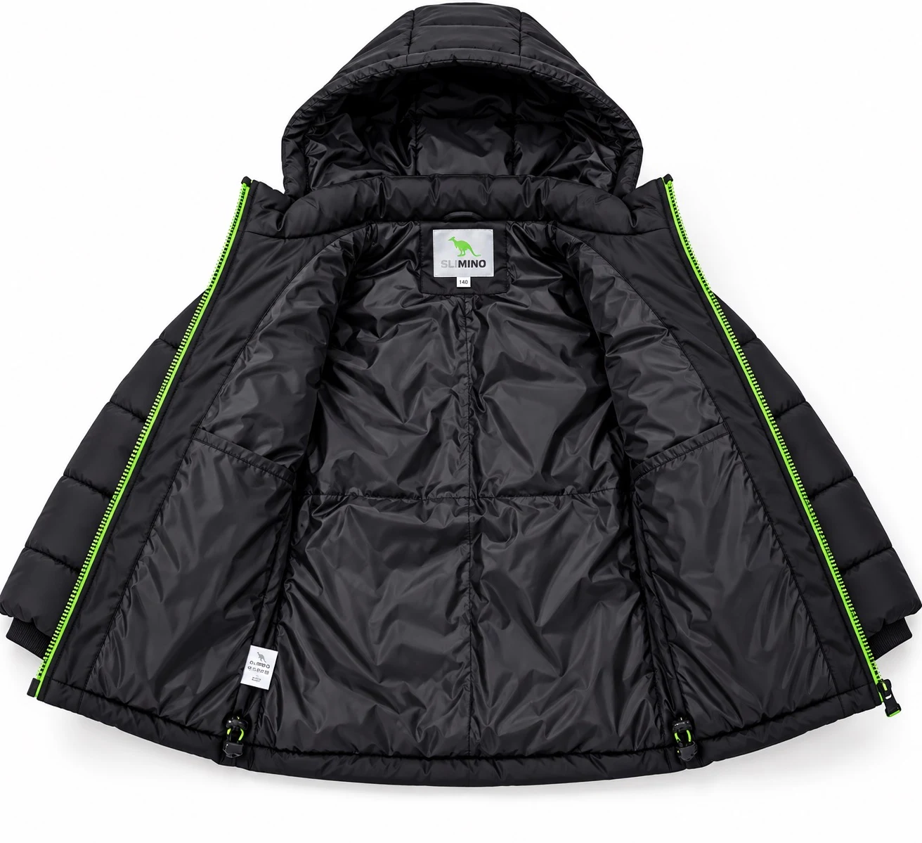 Boys' Euro-winter jacket, black Kangaroo PLeseS