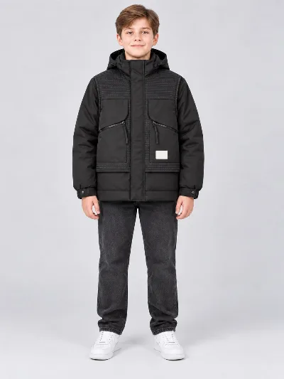 Boys' demi-season jacket P743, black, Turkey