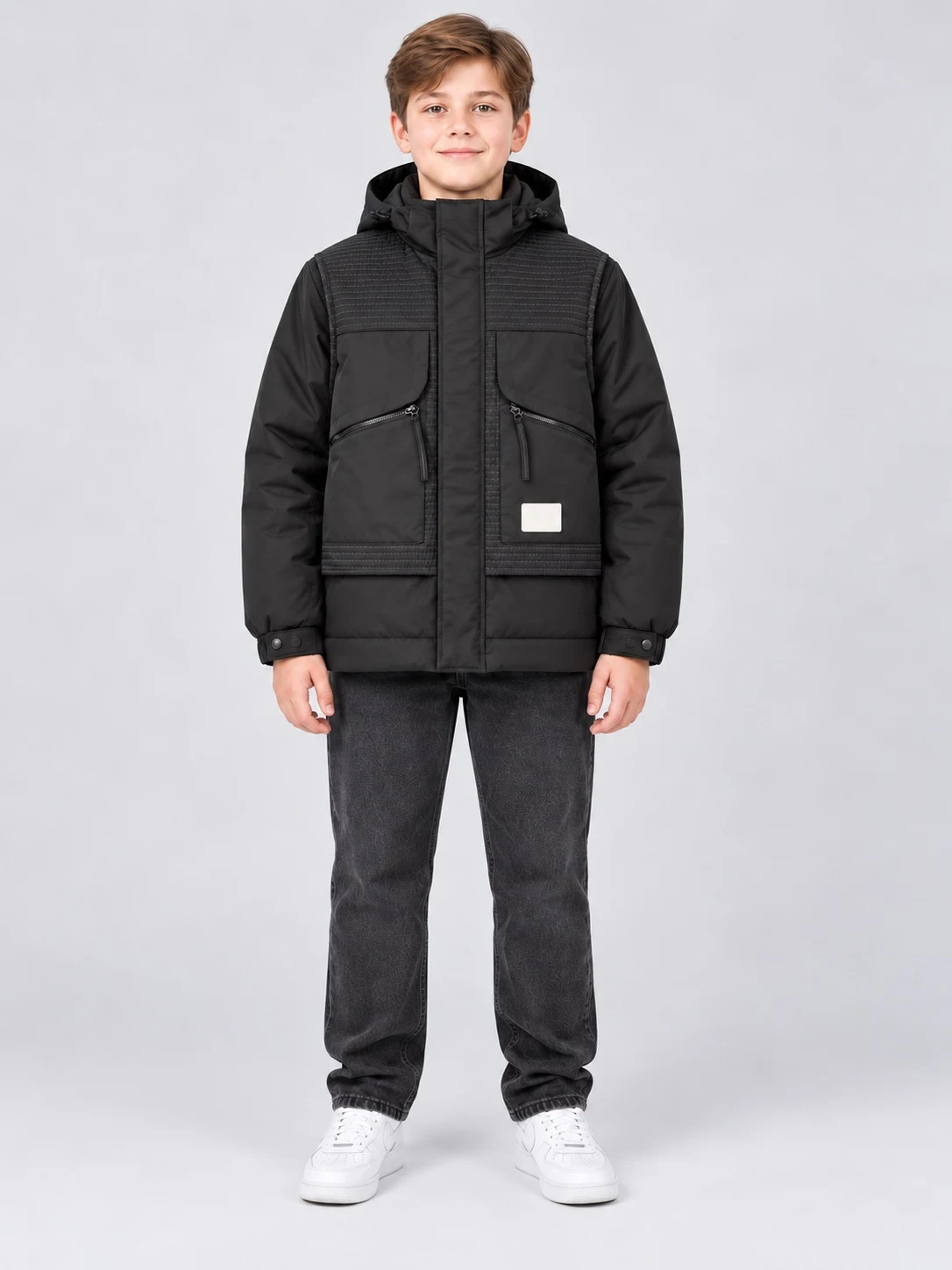 Boys' demi-season jacket P743, black, Turkey
