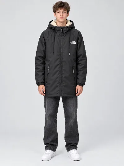 Boys' fur-lined transitional jacket NORTH FACE, Turkey