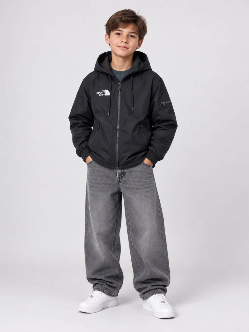 Boys' Black Windbreaker Jacket 7/0650 PLeseS