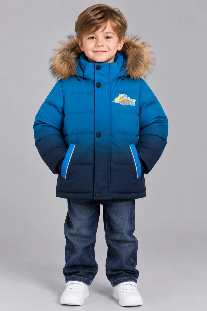 Winter Jacket for Boys, Blue-Turquoise L-144 China
