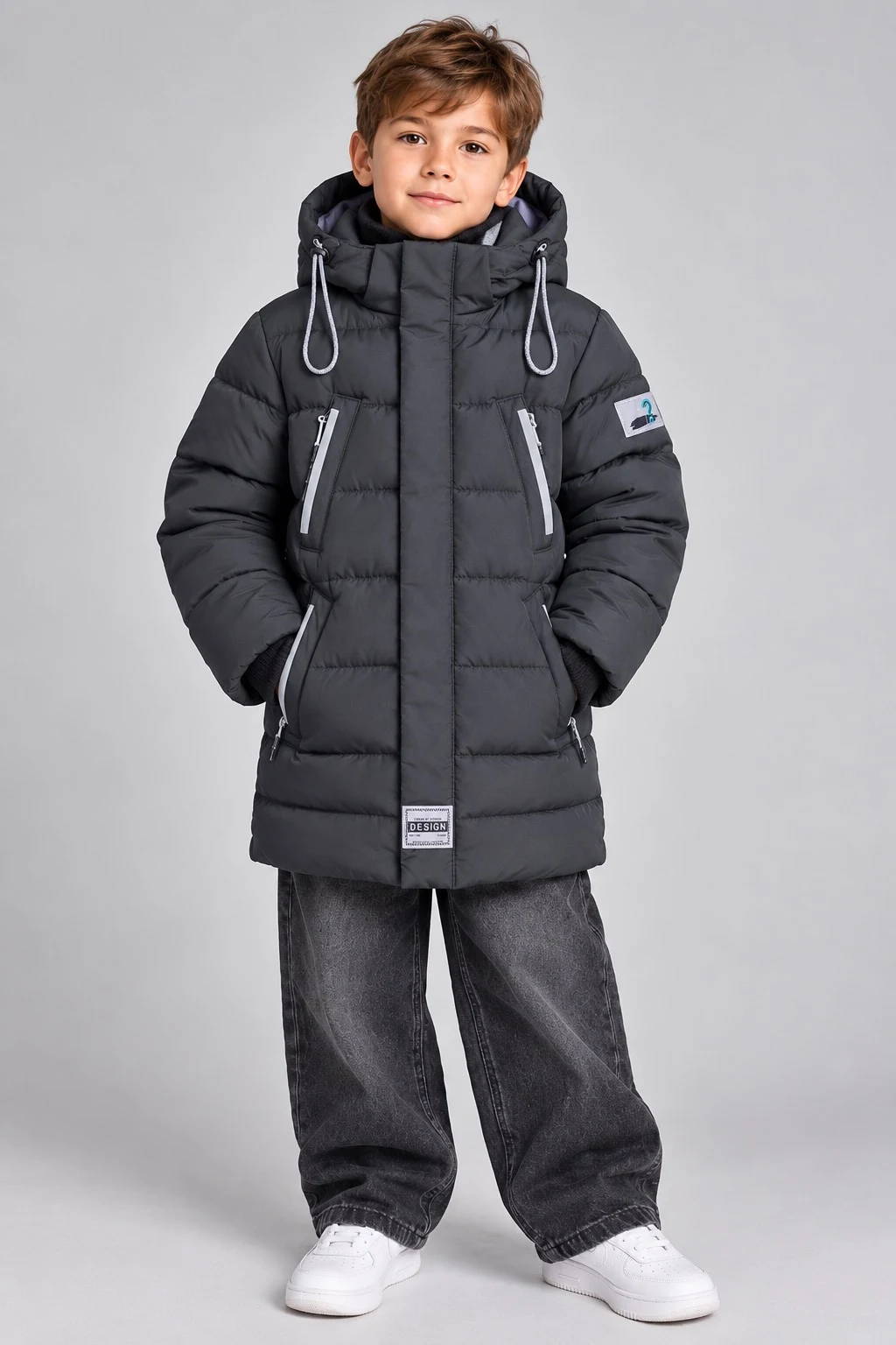Boys' Euro-winter jacket, graphite Elias TM Tsvetkov