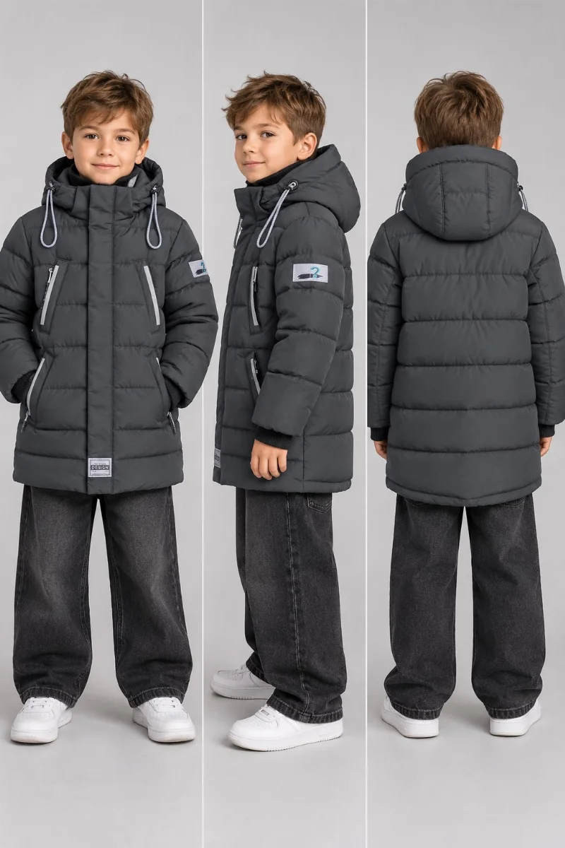 Boys' Euro-winter jacket, graphite Elias TM Tsvetkov