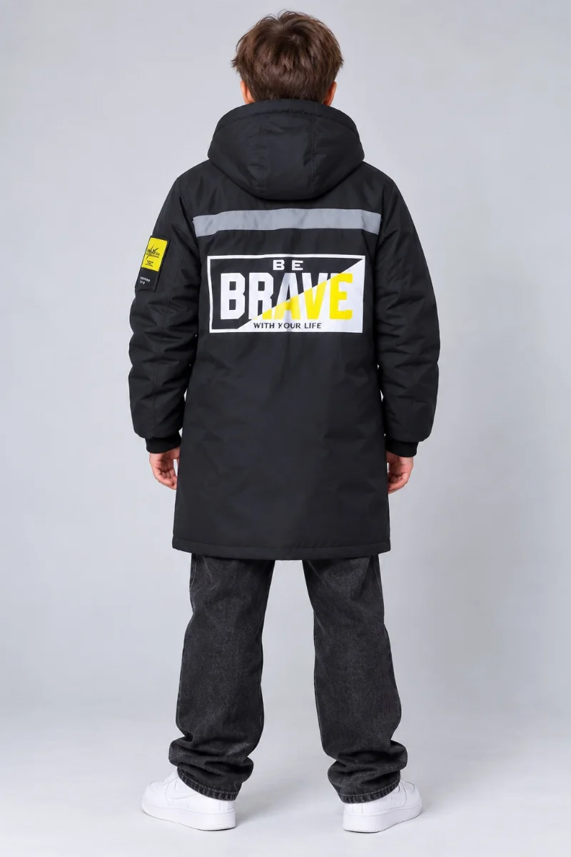 Winter Parka Jacket for Boys Black and Yellow, 2222 China
