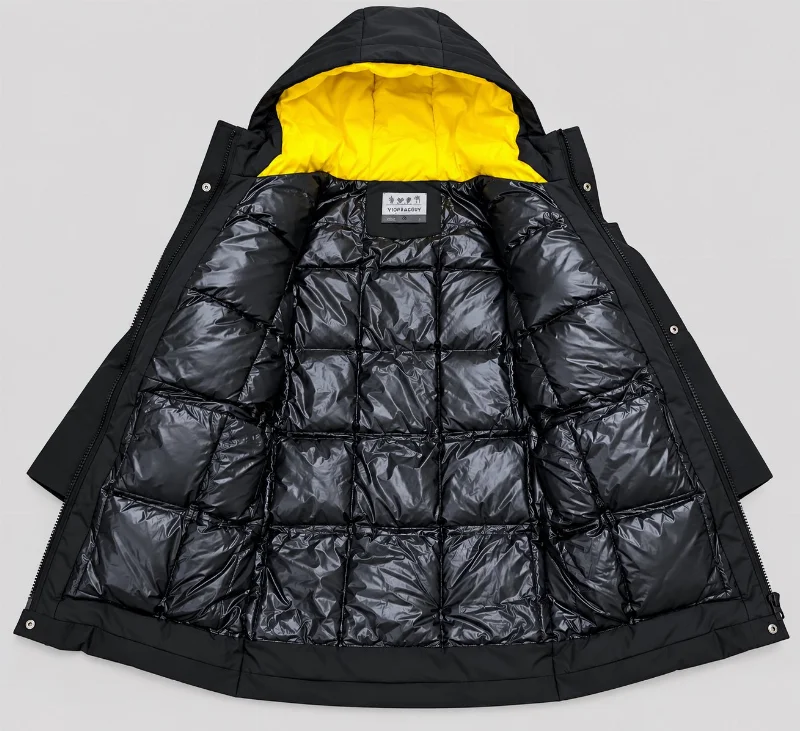 Winter Parka Jacket for Boys Black and Yellow, 2222 China