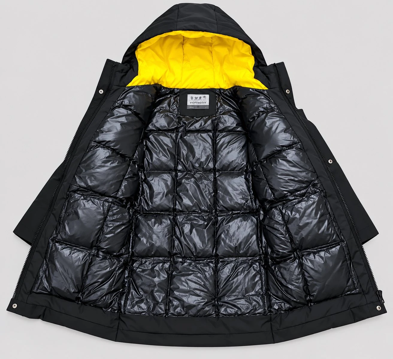 Winter Parka Jacket for Boys Black and Yellow, 2222 China