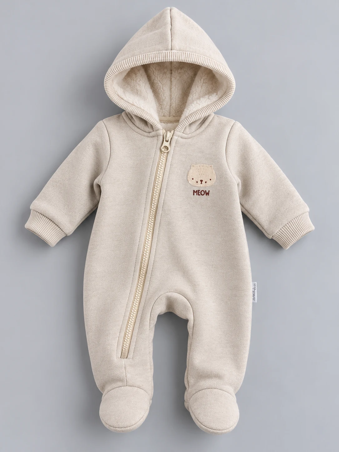 Beige fleece-lined insulated jumpsuit 21-30-16 Mario kids