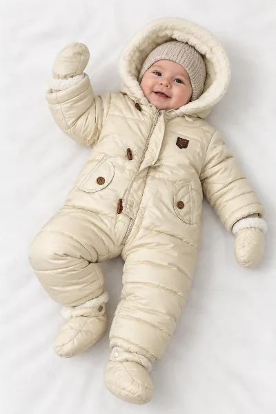 Комбінезон для немовлят зимовий бежевий 00125