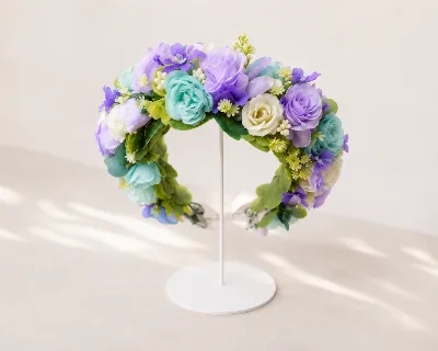 Mint and Lavender Rose Wreath No. 42