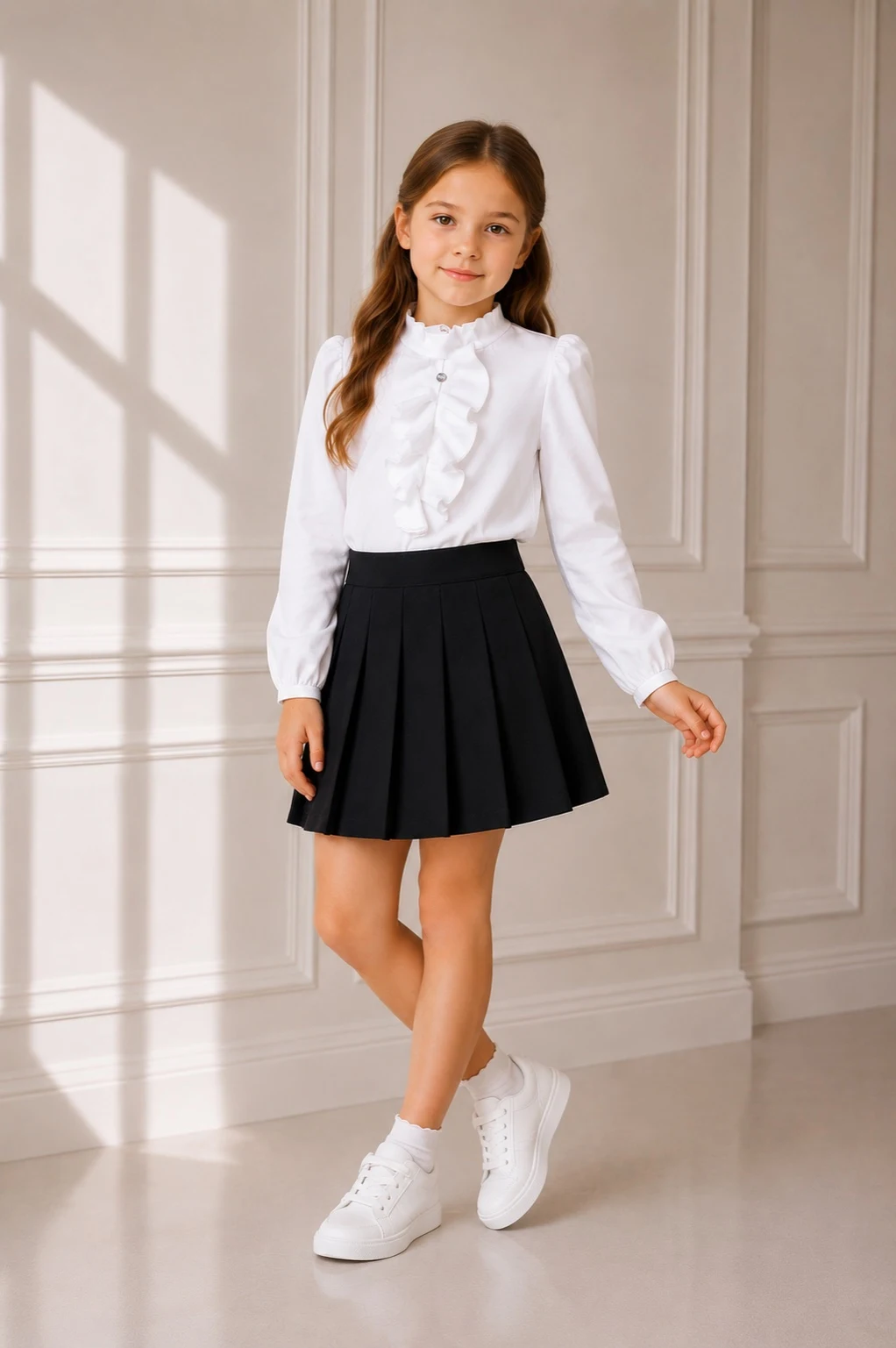 White knitted blouse 114180 SMIL