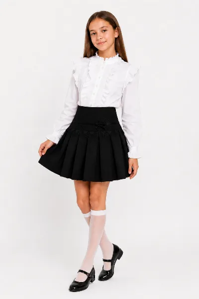 Girls' School Skirt, Assorted 16, Black