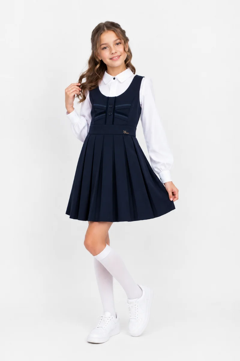 Girls' School Pinafore Dress England Promatelie Blue
