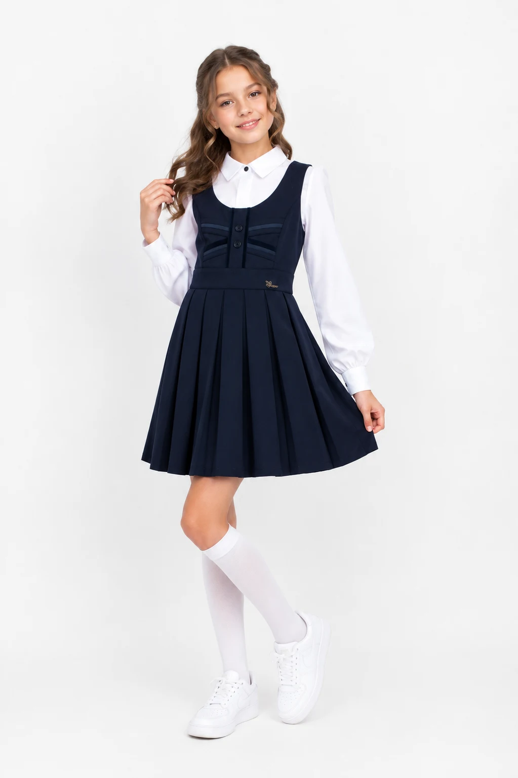 Girls' School Pinafore Dress England Promatelie Blue